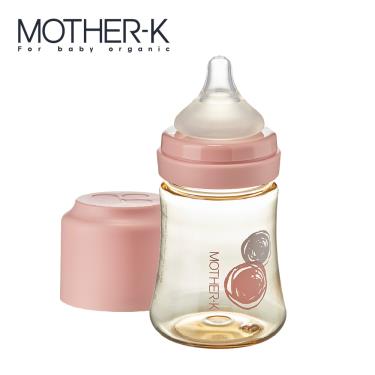 （贈餐桌墊）【Mother K】頂級PPSU奶瓶（180ml）糖果粉