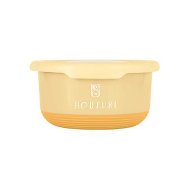 【HOUSUXI】不鏽鋼雙層隔熱碗-420ml-經典黃