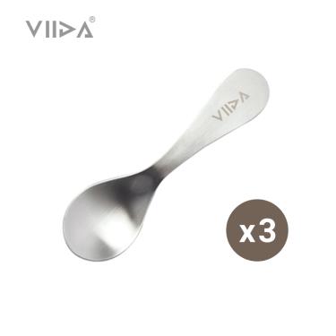 【VIIDA】抗菌不鏽鋼兒童匙（金屬色/3入）