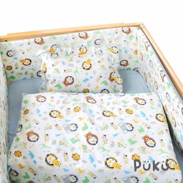 【PUKU 藍色企鵝】棉柔寢具組-動物水-65x120cm