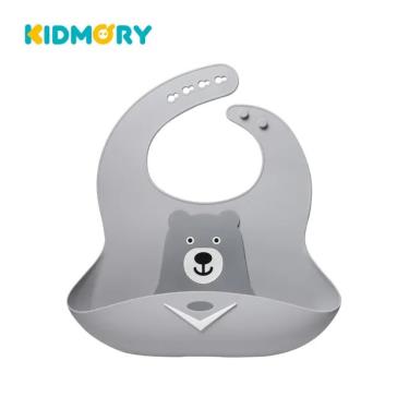 【KIDMORY】矽膠寬口圍兜-台灣黑熊