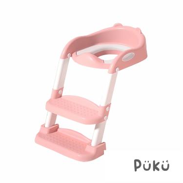 【PUKU 藍色企鵝】StepUp摺疊輔助便器（粉）