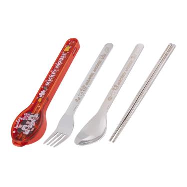 【HOUSUXI舒希】迪士尼316不鏽鋼餐具三件組-米奇米妮