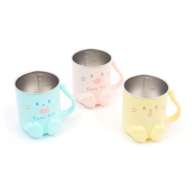 【TRENY】兒童雙層不鏽鋼水杯漱口杯-貓咪（顏色隨機）