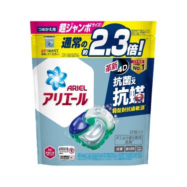 【ARIEL】 4D抗菌抗蟎洗衣膠囊27顆袋裝