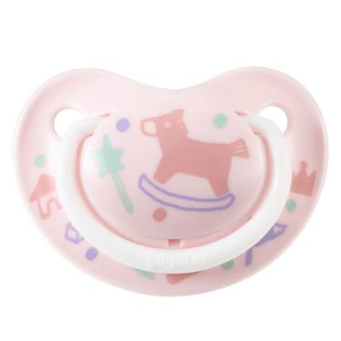 【Pigeon 貝親】繽紛系列安撫奶嘴-0-3M-粉木馬