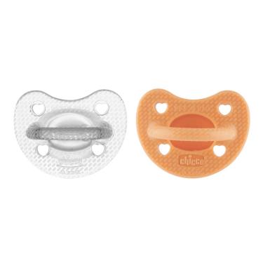 【義大利CHICCO】LUXE矽膠拇指型安撫奶嘴-16-36m-時尚橘-2入