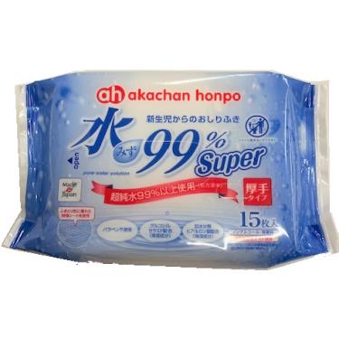 【阿卡將本鋪】AH-水99% Super 新生兒屁屁濕紙巾 加厚型15張