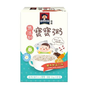 (2件折$50 4件折$150)【QUAKER 桂格】寶寶粥（鱸魚鮮蔬）（4包/盒）