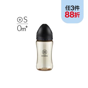 （任3件88折）【Simba 小獅王辛巴】蘊蜜鉑金PPSU寬口防脹氣奶瓶270ml-蒔黑-圓孔S