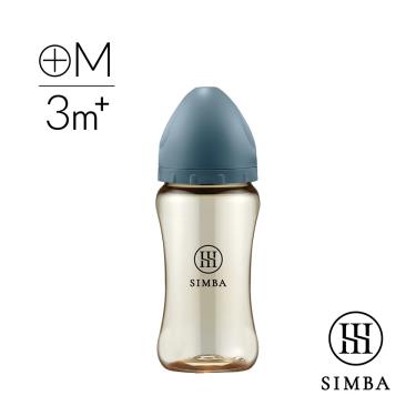 【Simba 小獅王辛巴】蘊蜜鉑金PPSU寬口防脹氣奶瓶 ( 270ml-波藍-十字M )