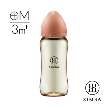 【Simba 小獅王辛巴】蘊蜜鉑金PPSU寬口防脹氣奶瓶  ( 360ml-覓粉-十字M )
