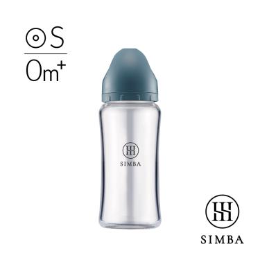 （任3件88折）【Simba 小獅王辛巴】蘊蜜質金玻璃寬口防脹氣奶瓶-270ml-波藍-圓孔S