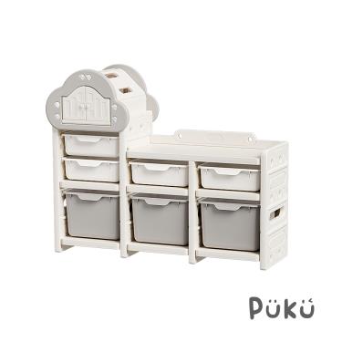 【PUKU 藍色企鵝】兒童雲朵收納櫃-1門7抽