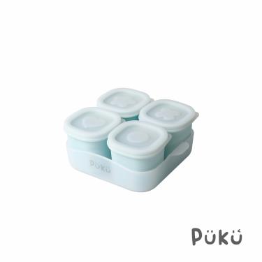 【PUKU 藍色企鵝】午茶甜果醬矽膠副食品儲存盒4入-含托盤（藍莓）