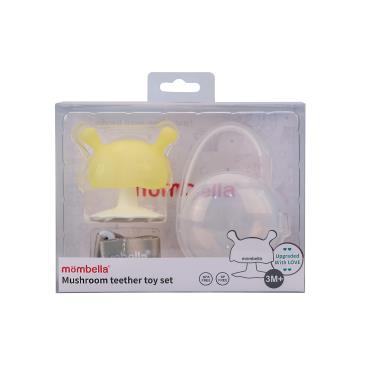 !!【英國 Mombella】啾比小蘑菇固齒器套組-檸檬黃