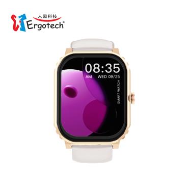 【Ergotech 人因科技】SW210 2.01吋5ATM游泳(負離子)藍牙通話腕錶 奶茶金 廠商直送