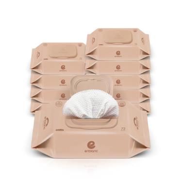 【韓國ENBLANC】極柔純水濕紙巾-輕厚棕色竹子(72抽/10包) 廠商直送