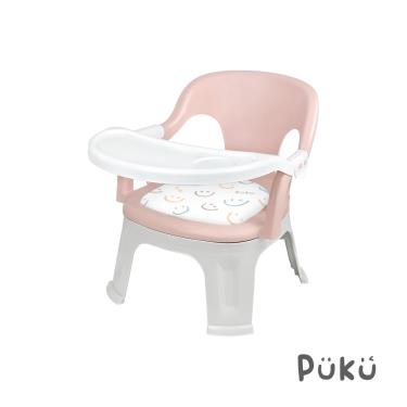 【PUKU 藍色企鵝】QQ軟糖兩用餐椅（粉色）