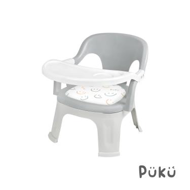 【PUKU 藍色企鵝】QQ軟糖兩用餐椅（灰色）