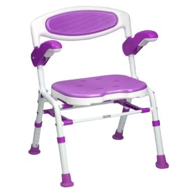 【SHIMA】有扶手折疊洗澡椅-7250 DX(紫)  廠商直送