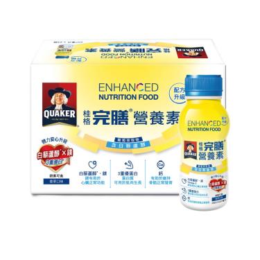 【QUAKER桂格】完膳營養素 -葡萄萃取物含白藜蘆醇新升級（237mlＸ24罐）香草口味