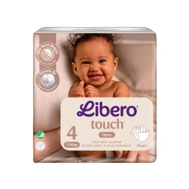 （領券折$200｜滿$1500再送$250）【麗貝樂】touch 嬰兒黏貼紙尿褲4號（M36x6包／箱) 新包