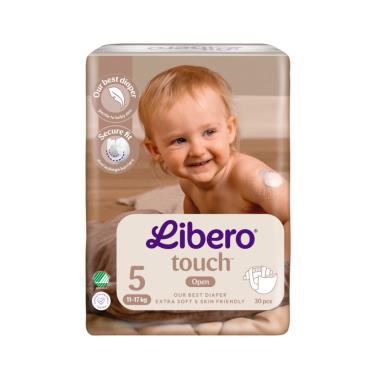 （領券折$150｜滿$1500再送$250）【麗貝樂】touch 嬰兒黏貼紙尿褲5號（L30x4包／箱) 新包