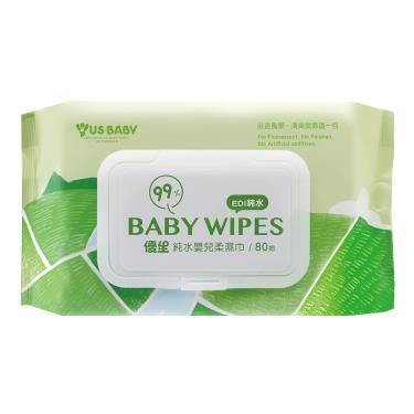 【US BABY 優生】純水嬰兒柔濕巾清爽型-80抽/包