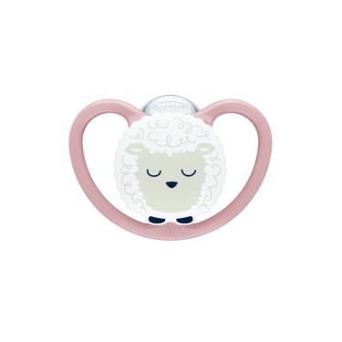 【德國NUK】PM AIR夜光型超透氣矽膠安撫奶嘴-18-36m(羊)