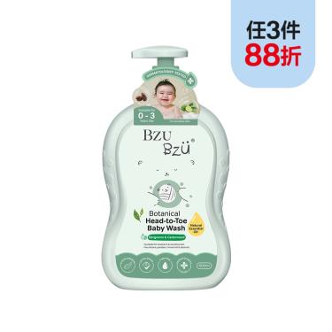（任3件88折）【BZU BZU】嬰幼兒植萃洗髮沐浴露-600ml（佛手柑+雪松）