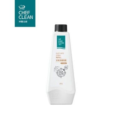 【Chef Clean淨毒五郎】衣物淨蟎噴霧補充瓶 天竺葵香氣(500ml)