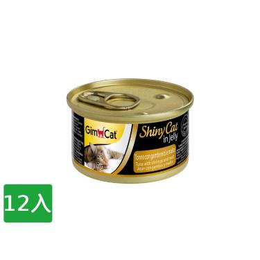 【Gimpet 竣寶】化毛貓罐-鮪魚+鮮蝦+麥芽 70g（12入組）