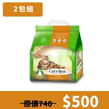 CAT'S BEST凱優 崩解型木屑細砂 貓砂 4.3kg-10L(2入組)