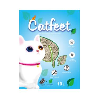 CatFeet碳球砂活性碳+綠茶10L