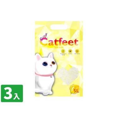 【CatFeet】除臭水晶貓砂檸檬5L (3入組)