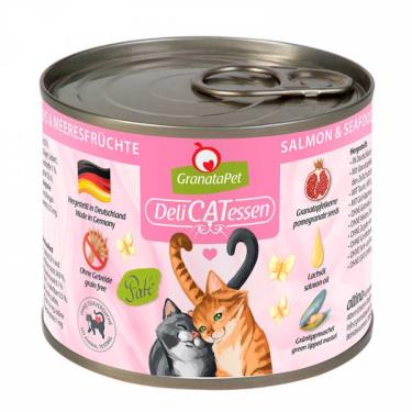 德國Granatapet葛蕾特 精緻貓罐-鮭魚+海鮮200g