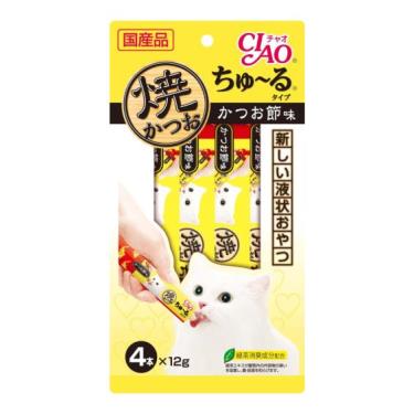 【CIAO】啾嚕鰹魚燒肉泥 柴魚片味（12g*4入/包）日本製