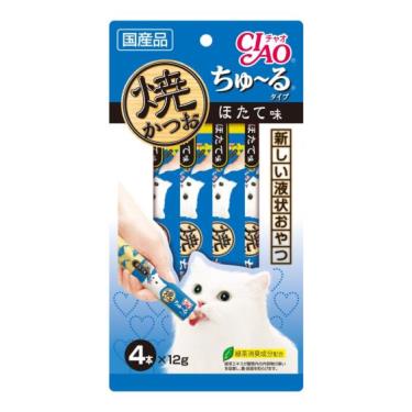 【CIAO】啾嚕鰹魚燒肉泥 干貝味（12g*4入/包）日本製