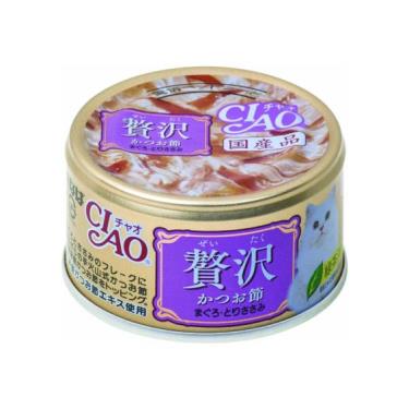 【CIAO】豪華精選罐 鮪魚+雞肉+柴魚片（80g）