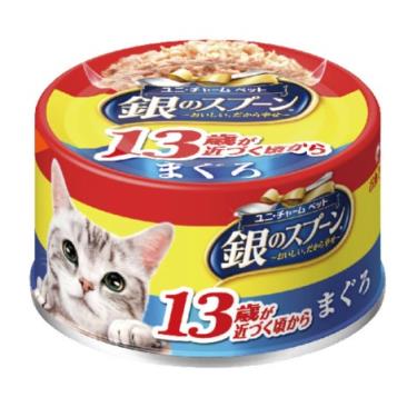 【Unicharm Pet銀湯匙】貓罐頭-13歲鮪魚70g