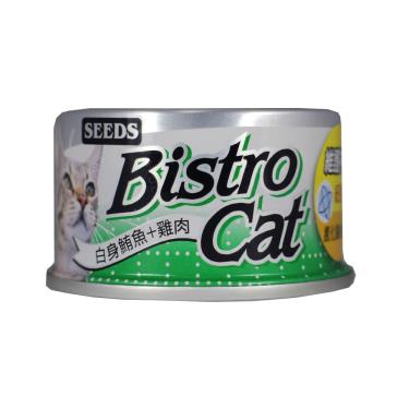 【Seeds 聖萊西】Bistro Cat 特級銀貓健康罐（80g）白身鮪魚+雞肉（效期日2024/09/09） + -單一規格