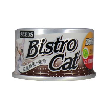 【Seeds 聖萊西】Bistro Cat 特級銀貓健康罐-白身鮪魚+柴魚（80g）