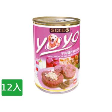 【Seeds 聖萊西】惜時 YOYO狗罐-羊肉醬佐雞肉雞肝375g（12入/箱購）