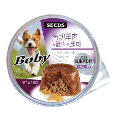 (惜福良品)【Seeds 聖萊西】惜時 BOBY犬餐杯-角切羊肉+雞肉+起司80g（效期日2024/05/10）