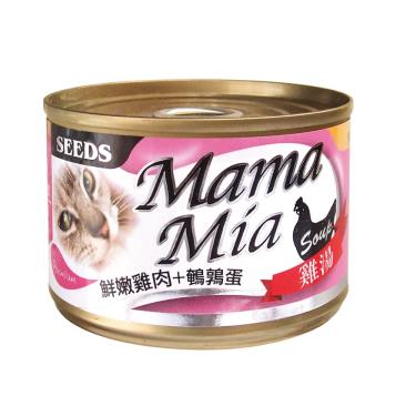 【Seeds 聖萊西】MAMAMIA機能愛貓雞湯餐罐-雞肉+鵪鶉蛋（170g）