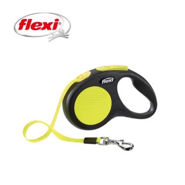 Flexi飛萊希炫光帶狀伸縮牽繩-黃S