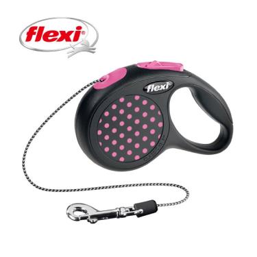 Flexi飛萊希彩點索狀伸縮牽繩-粉XS