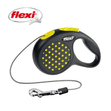 Flexi飛萊希彩點索狀伸縮牽繩-黃XS