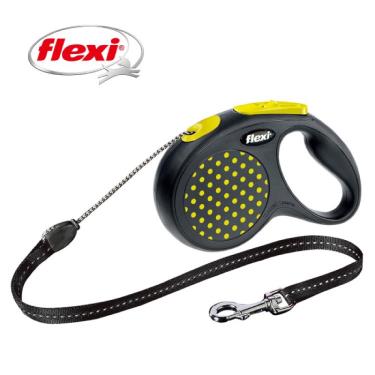 Flexi飛萊希彩點索狀伸縮牽繩-黃S